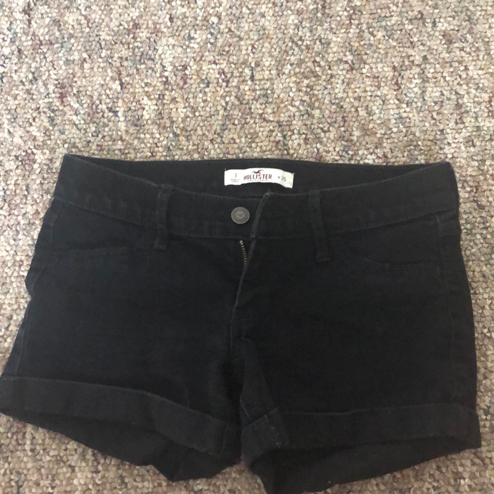 hollister black jean shorts